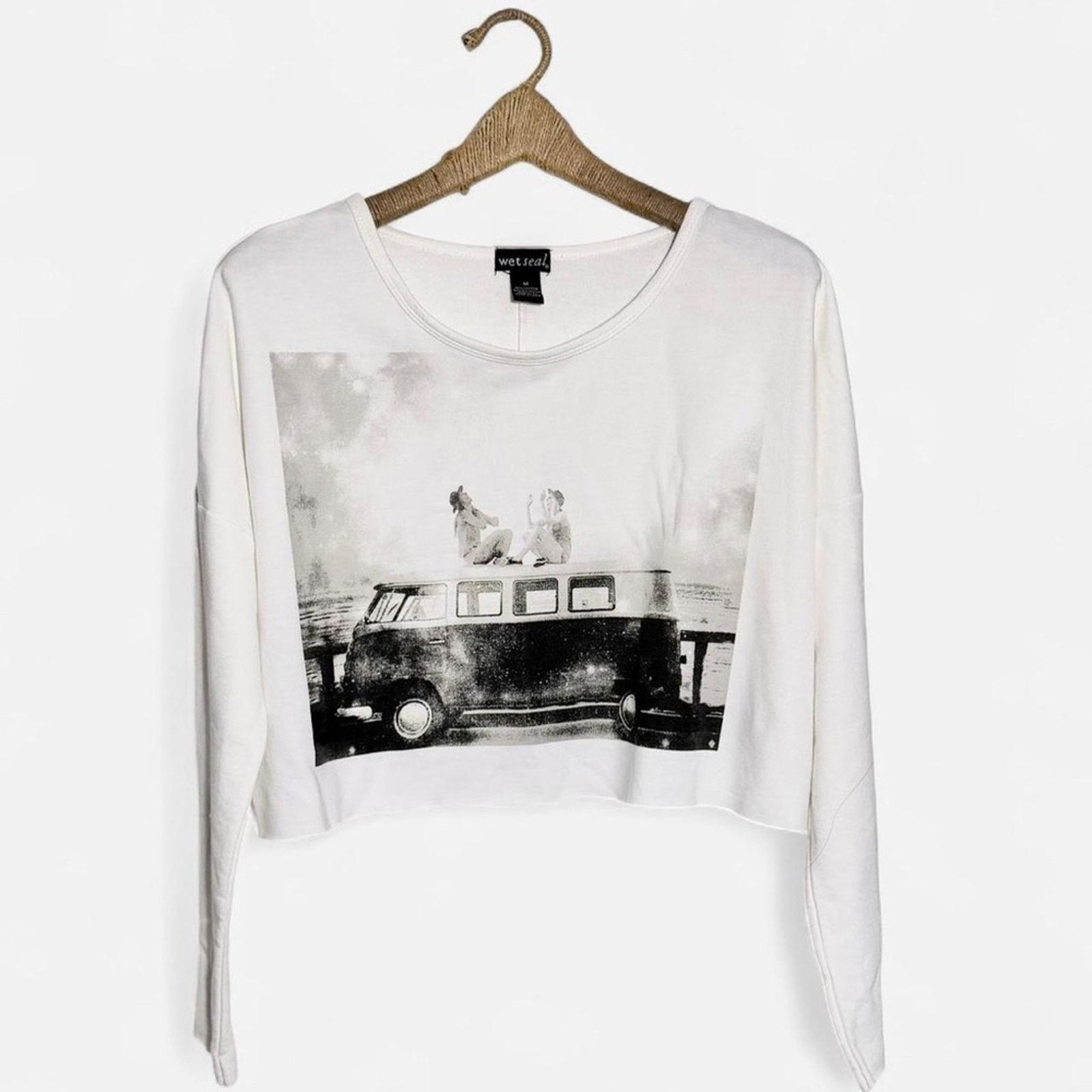 Other Vintage Wet Seal Cropped Sweatshirt Volkswagen b&w print Size M / US 6-8 / IT 42-44 - 1 Thumbnail