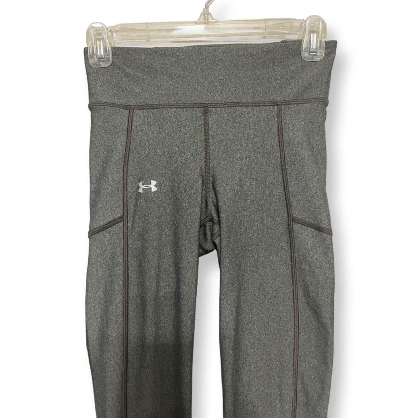 Under Armour Under Armour High Rise Leggings Mesh Panel Heathered Gray 25 Size 25" / US 0 / IT 36 - 2 Thumbnail