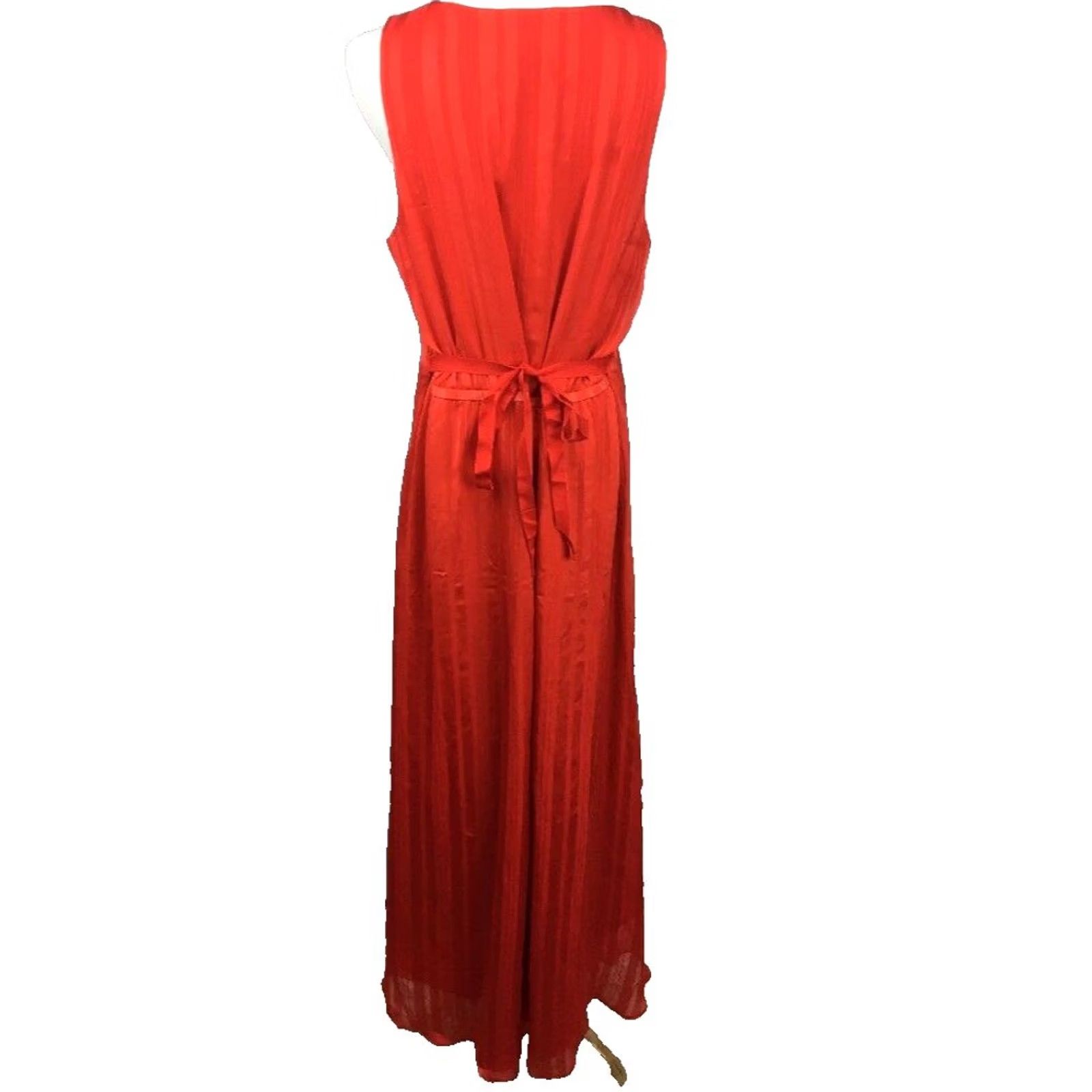 Vintage VINTAGE SPIEGEL Red Dress SHEATH Waterfall Striped 16 NWT Knee-Length Sleeveless Halter Blouson Dressy Womens Mens? Size XXL / US 16-18 / IT 52-54 - 2 Thumbnail