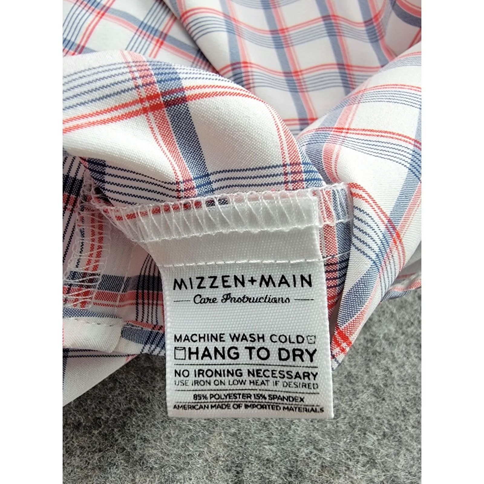 Mizzen+Main Mizzen+Main Shirt Mens 2XL Plaid Button-Down Short Sleeve, Button-Up, Multicolor, Classic, Designer, Casual, Travel, Fall Spring Summer, Regular Fit Size US XXL / EU 58 / 5 - 6 Thumbnail