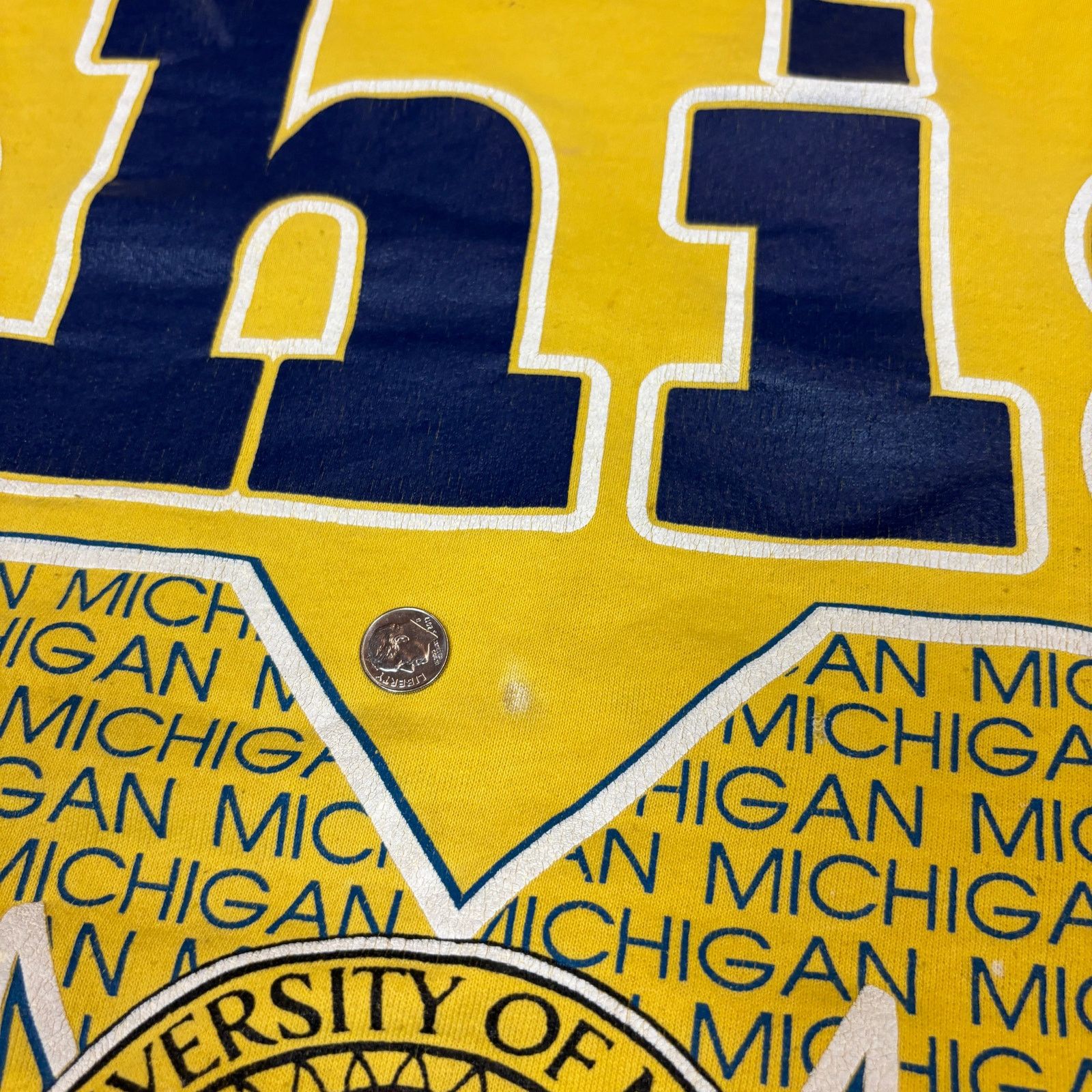 Vintage Vintage University of Michigan Spellout Sweatshirt Calhoun Size US L / EU 52-54 / 3 - 10 Thumbnail