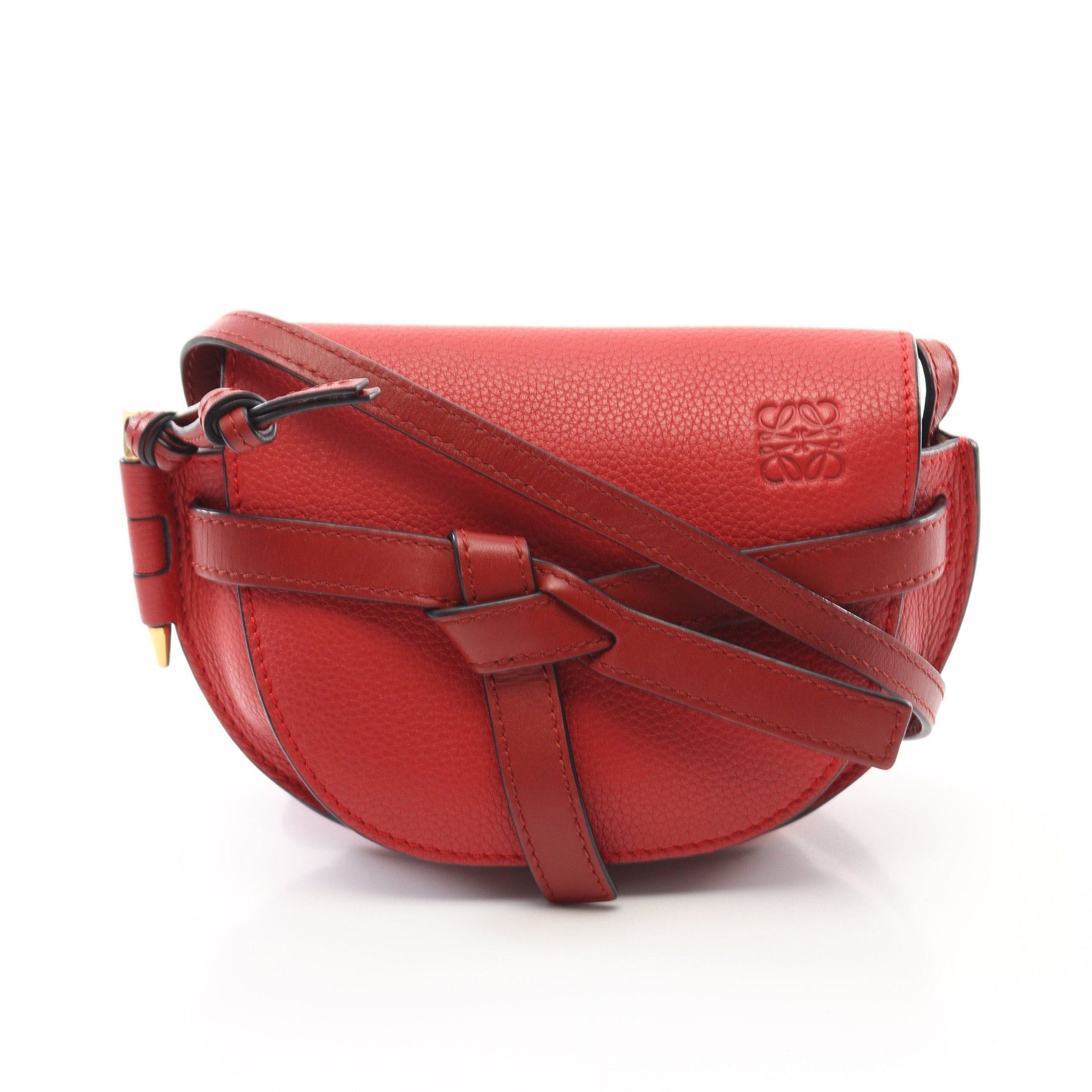 Loewe Gate Bag Mini Shoulder Leather Red, Women's