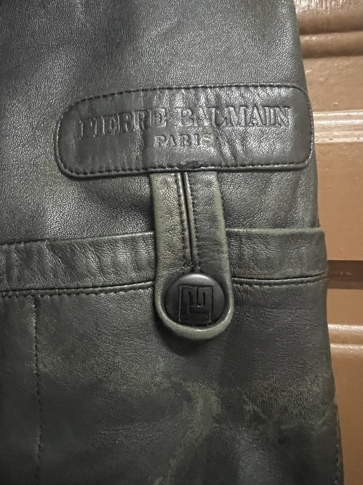 Designer PIERRE BALMAIN LEATHER JACKET Size US XL / EU 56 / 4 - 15 Thumbnail