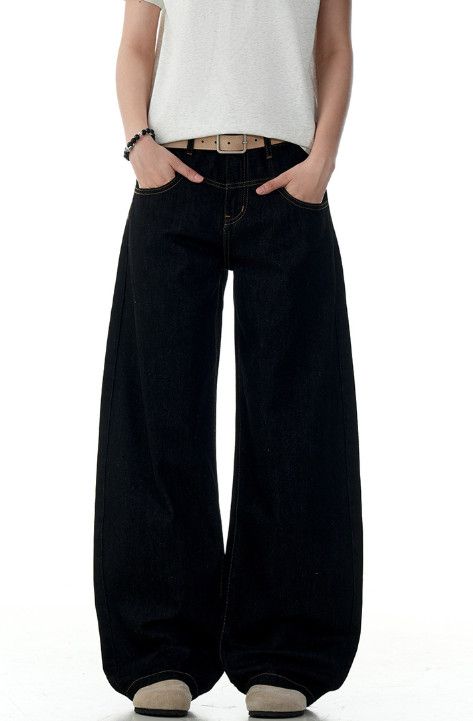 Jean American black men's retro wide-leg casual scimitar jeans Size US 32 / EU 48 - 1 Thumbnail