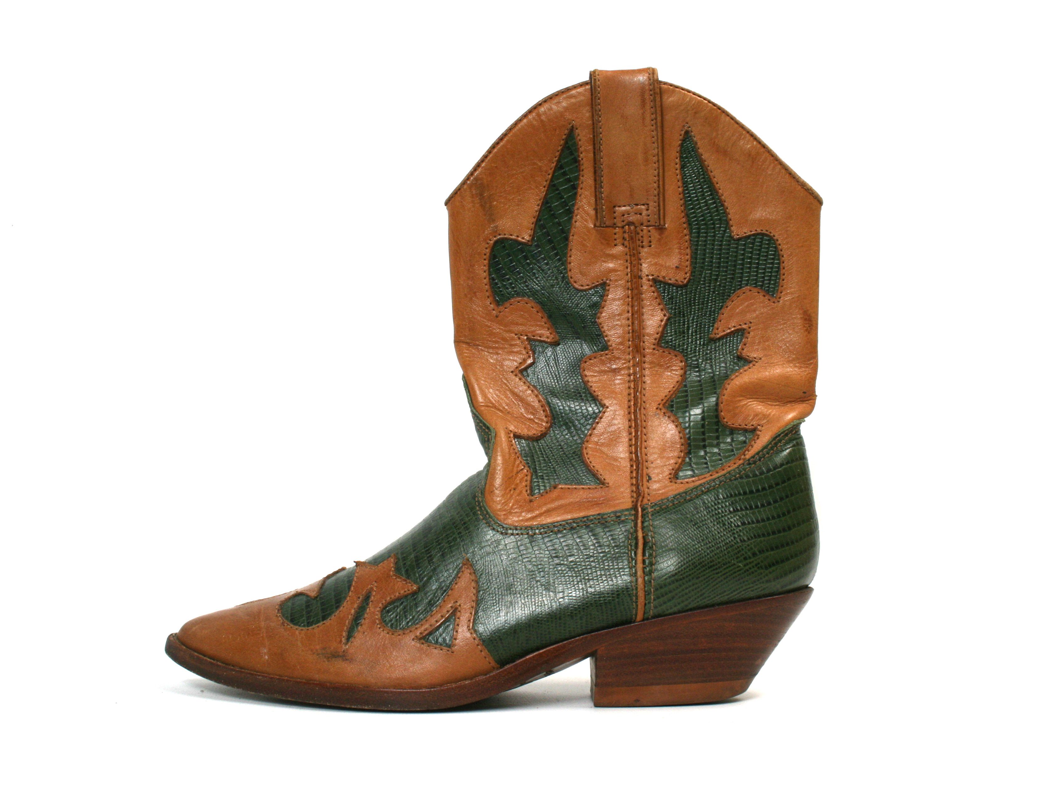 Cowboy Equipment Circle S Leather Cowboy Boots Made in Brazil Size US 7.5 / IT 37.5 - 1 Thumbnail