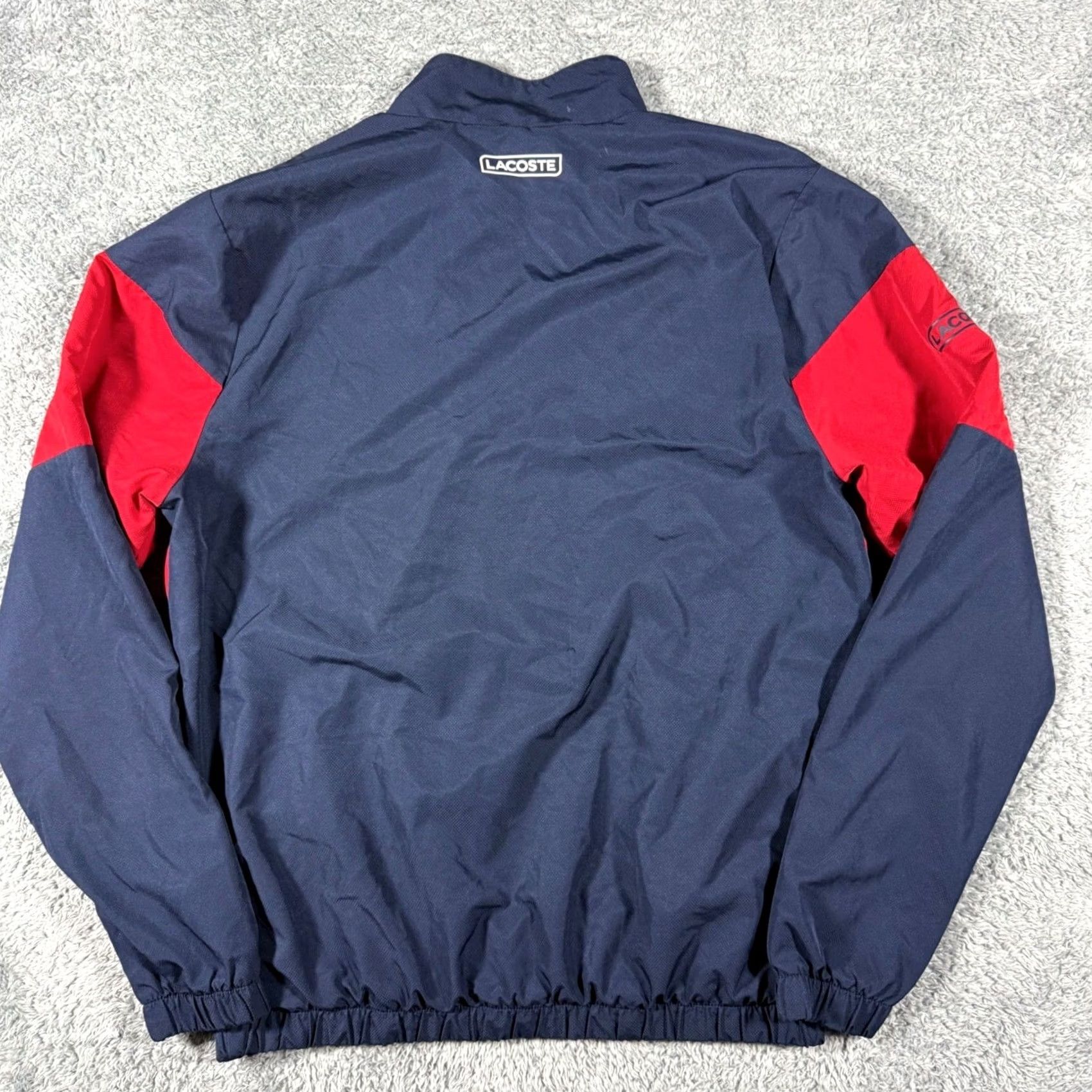 Lacoste Lacoste Multicolor Windbreaker Jacket Men Large Navy Red Colorblock Zip Full Zip Lightweight Pockets Logo Embroidered Size US L / EU 52-54 / 3 - 4 Thumbnail