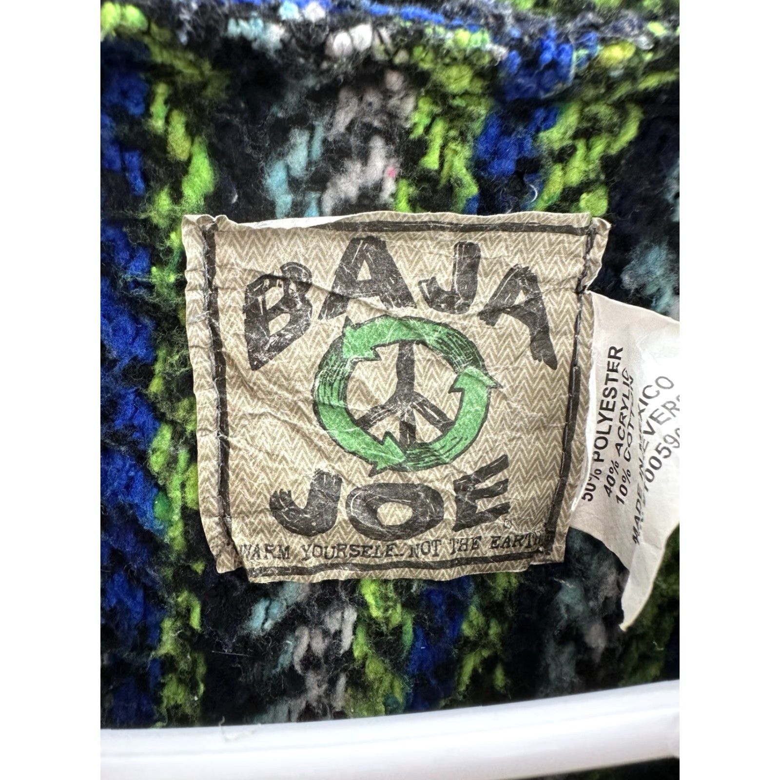 Vintage VINTAGE Baja Joe Sweatshirt Shirt Men Regular Small Green Blue Hooded Pockets Knit Pullover Mexican 90s Sports Size US S / EU 44-46 / 1 - 5 Thumbnail