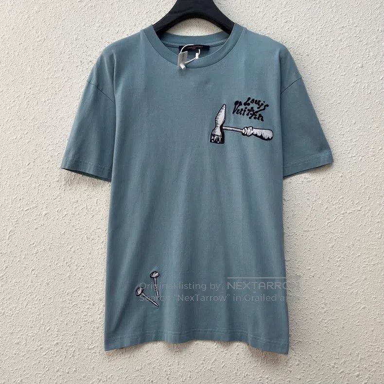 Louis Vuitton Louis Vuitton Hammer Tool Embroidered Haze Blue Short Slee Size US M / EU 48-50 / 2 - 1 Thumbnail