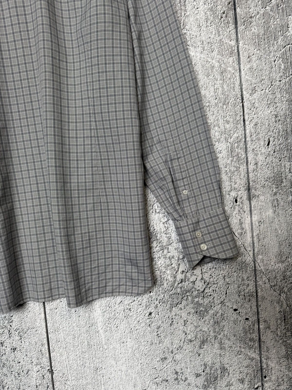 Tom Ford Tom Ford 94S1JE Grey Plaid Button Up Shirt Long Sleeve Men’s Size US L / EU 52-54 / 3 - 10 Thumbnail
