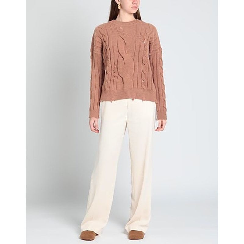 Pinko Pinko Dai Dai Distressed Ribbed Knit Sweater Brown Size S Size S / US 4 / IT 40 - 3 Thumbnail