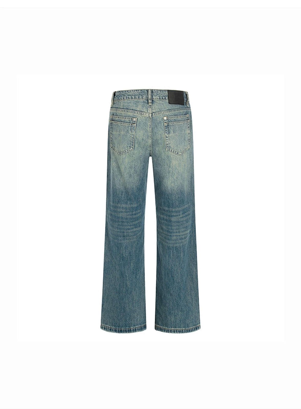 Vintage Blue Wide Leg Denim Jeans, Straight Fit Men's Jeans Size US 30 / EU 46 - 6 Thumbnail