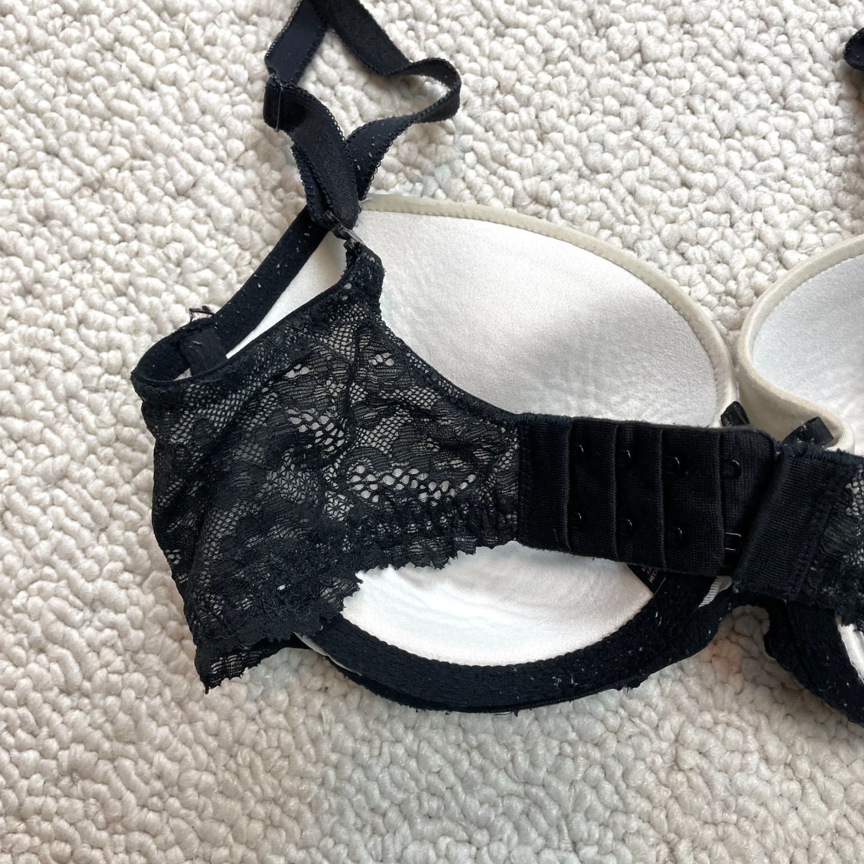 Victoria's Secret VICtoria's Secret Dream Angel Lined Demi/Demi Buste Double Bra Womens Black 32DD Size ONE SIZE - 6 Thumbnail