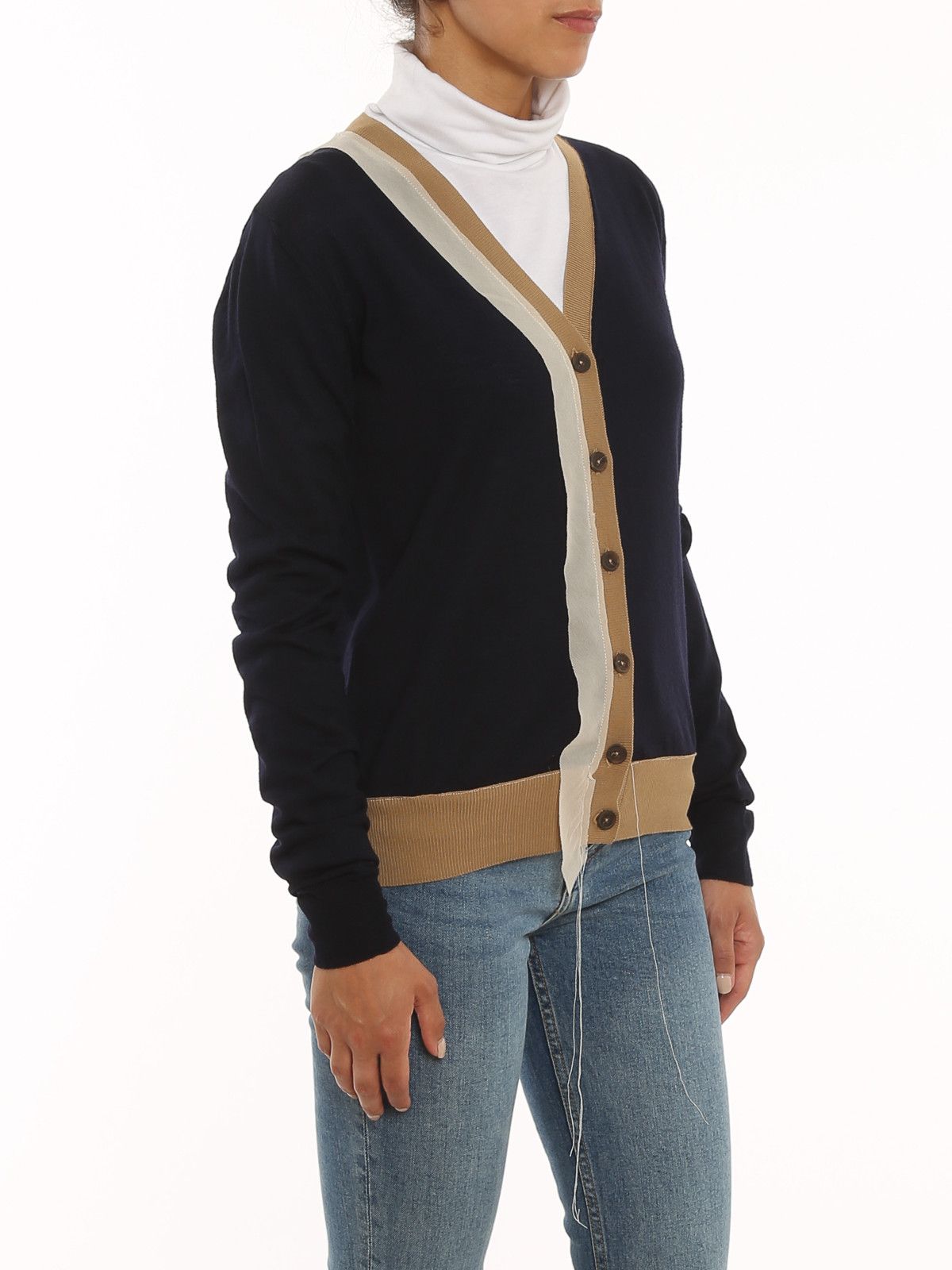 Maison Margiela o1y0625 Cardigan in Black/Beige Size XXL / US 16-18 / IT 52-54 - 2 Thumbnail