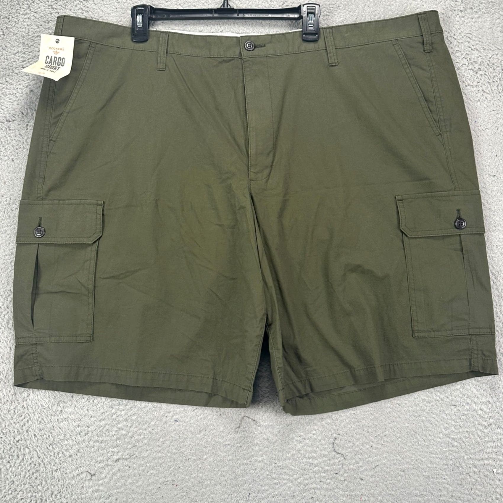 Dockers VINTAGE Dockers Shorts Cargo Mens 50 Big Tall Olive Green Flat Front Stretch Pocket NEW Size US 34 / EU 50 - 2 Thumbnail
