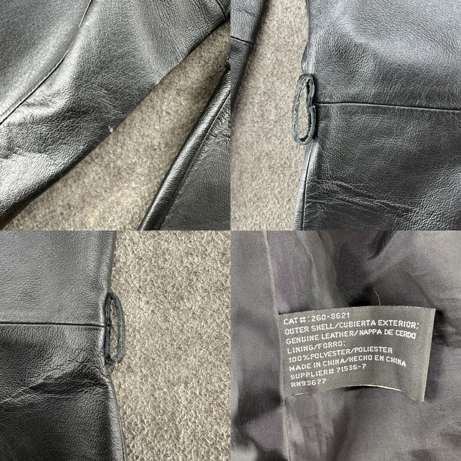 Worthington VINTAGE Worthington Jacket Women L Black Leather Full Zip 90s Pea Coat Regular Length Long Sleeve Zipper Lined Pockets Mens Women Girls Size L / US 10 / IT 46 - 8 Thumbnail