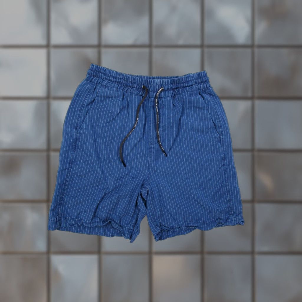 Scotch & Soda SCOTCH & SODA Shorts Mens Small Blue Indigo Tencel 6" Casual Travel Beach Bohemian City Skater — Drawstring Pockets 6 in Inseam Logo | Regular Fit Size US 29 - 1 Thumbnail