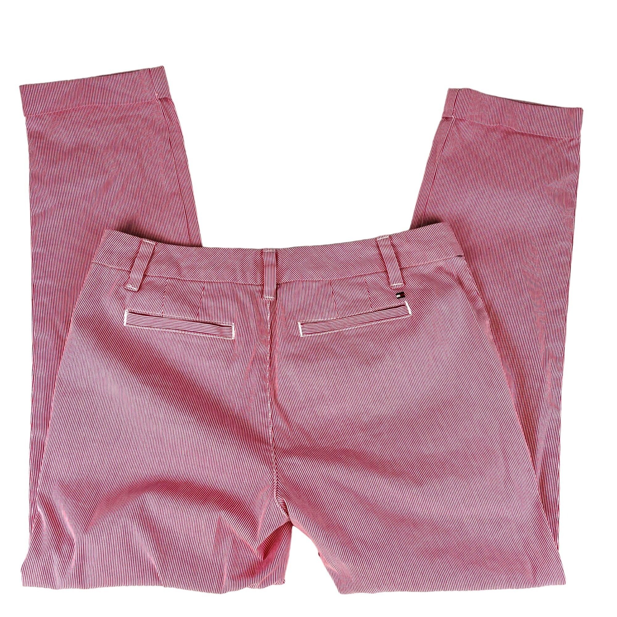 Tommy Hilfiger Tommy Hilfiger Women's Seersucker Cuffed Crop Pants Pink Siz Size 26" / US 2 / IT 38 - 4 Thumbnail
