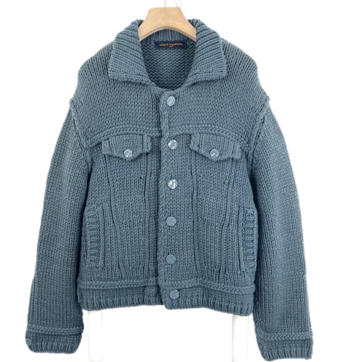 Louis Vuitton Louis Vuitton Runway Blue Knit Button Cardigan K12 Size M / US 6-8 / IT 42-44 - 1 Thumbnail