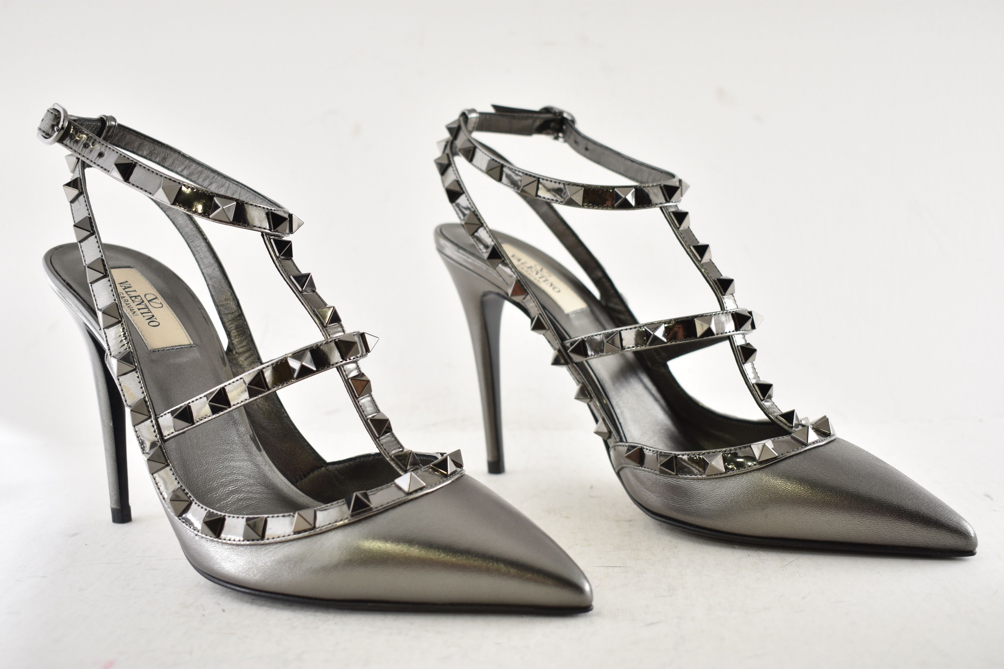 Valentino Rockstud 100mm Anthracite Grey Heel Pump 40