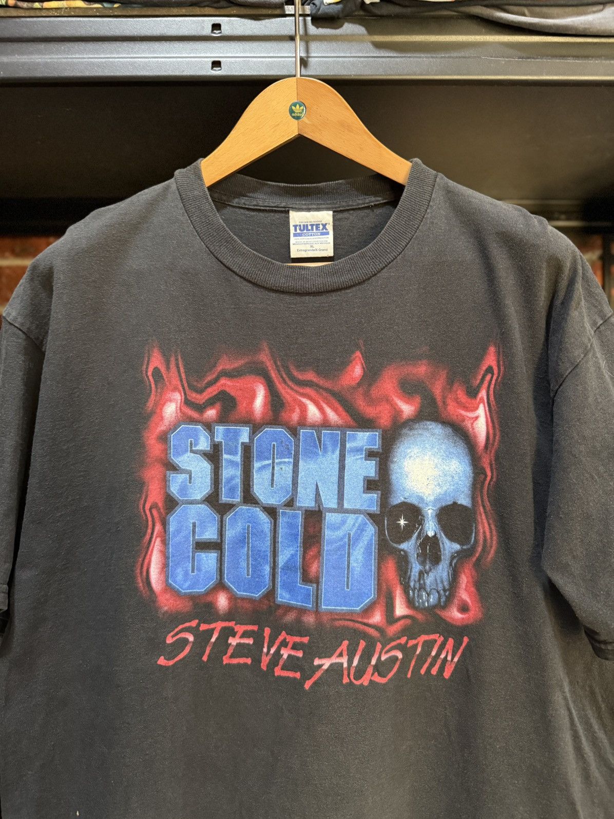 WWF Thrashed Vintage 90s Stone Cold Steve Austin Flame Sun Faded Size US XL / EU 56 / 4 - 2 Thumbnail