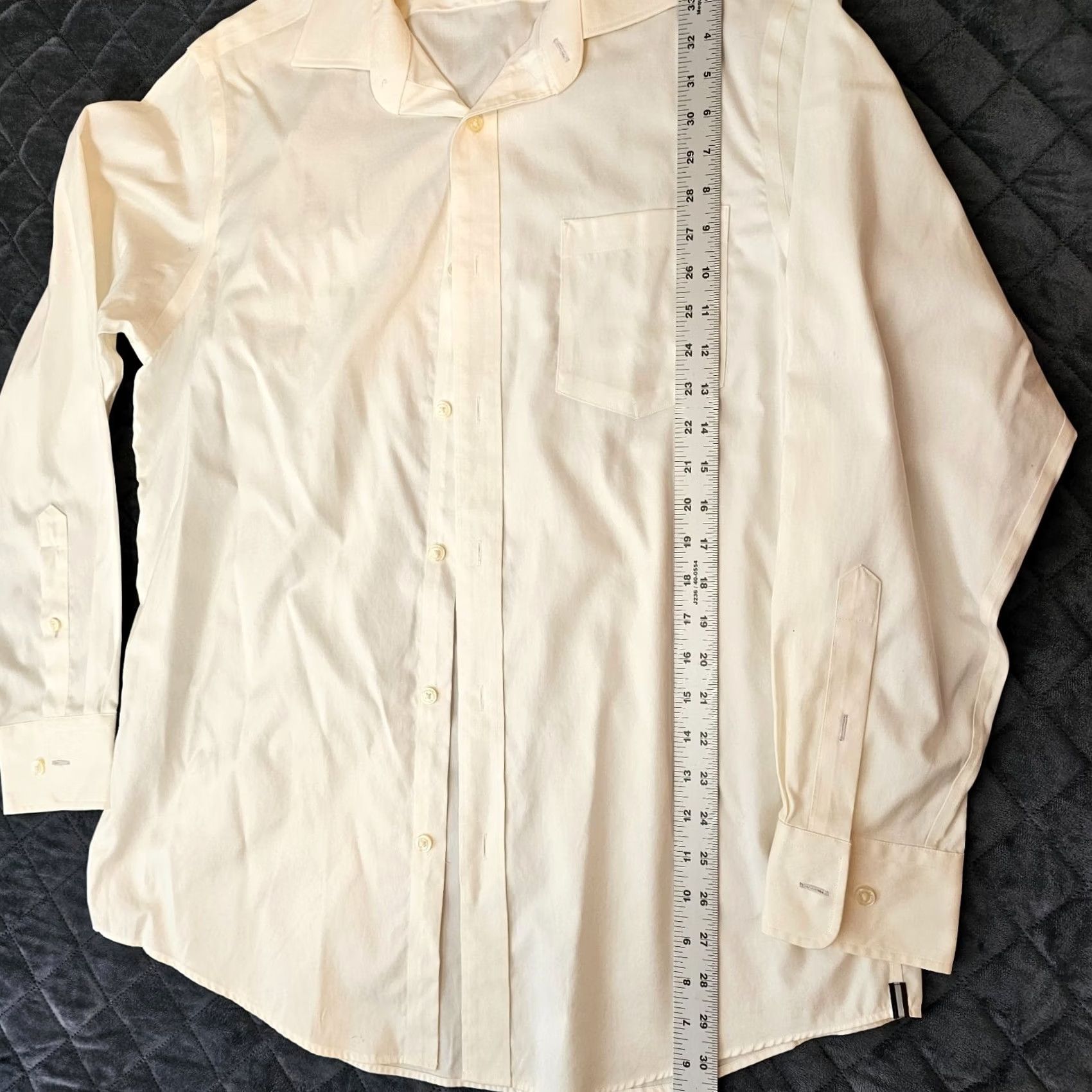 Vintage Black Brown 1826 Dress Shirt Long Sleeve Button Collared 16 34 Pocket 80s 2-Ply Cotton Solid Brown Mens Shirt Size 42R - 6 Thumbnail