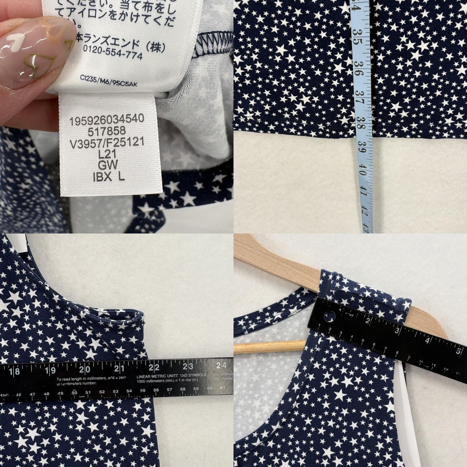 Lands' End Lands' End Dress Womens Large Blue Star Print Sleeveless T-Shirt Knit Patriotic Size L / US 10 / IT 46 - 8 Thumbnail