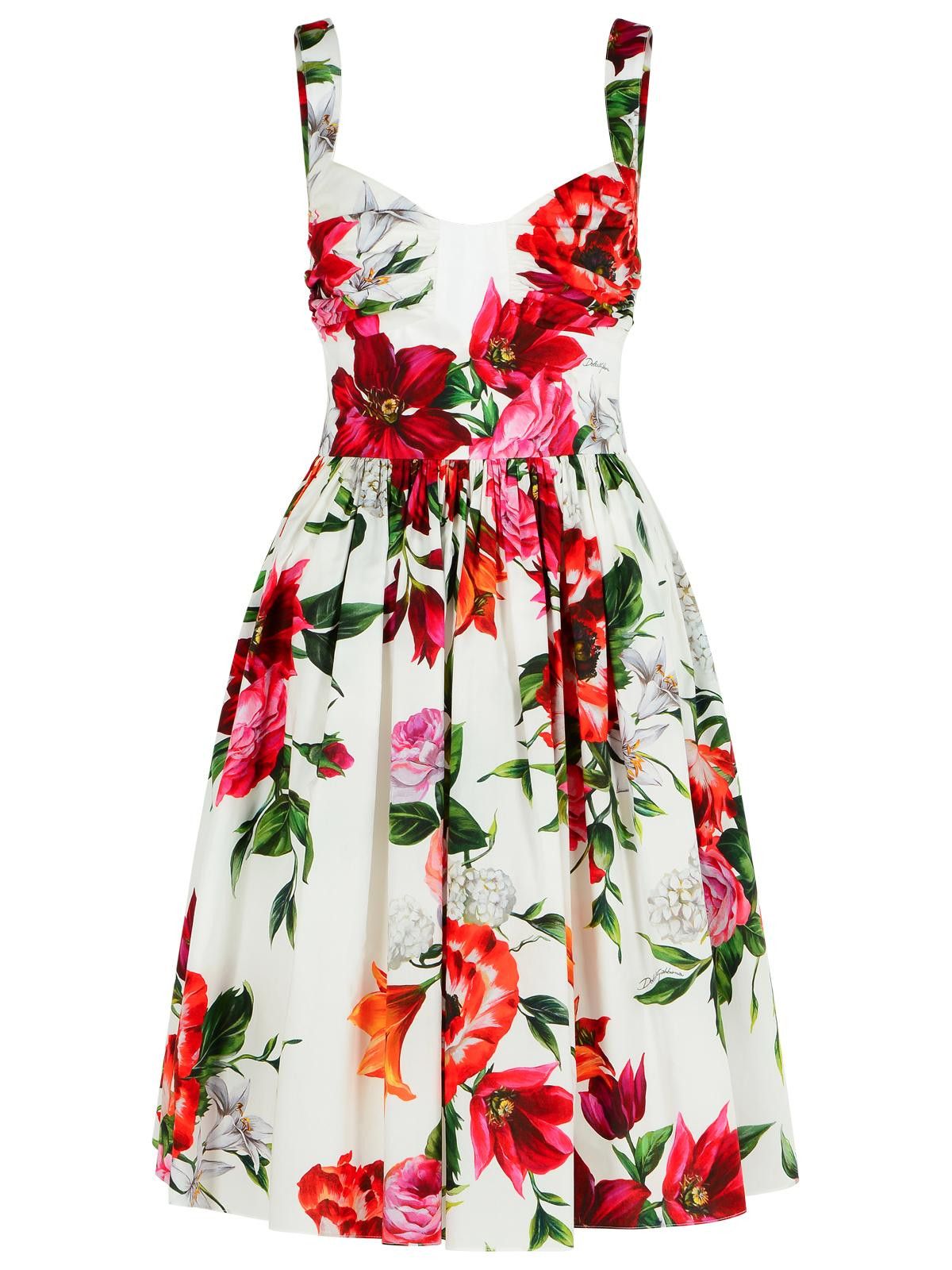 DOLCE & GABBANA White Cotton Poplin Dress