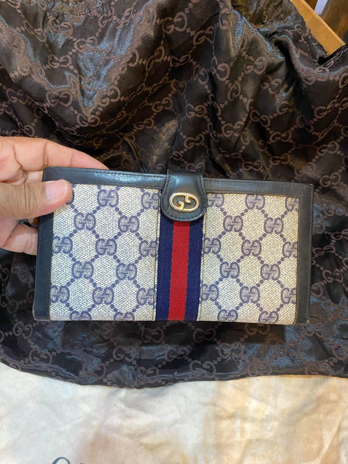Gucci Vintage Gucci Trifold Long Wallet Size ONE SIZE - 6 Thumbnail