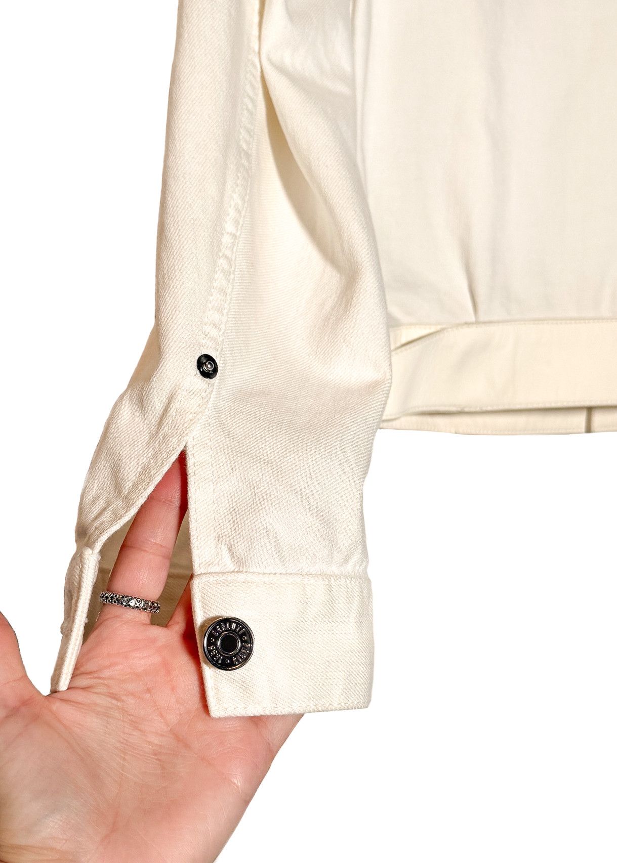 Berluti Berluti SS18 Ivory Leather Trim Denim Jacket Size US M / EU 48-50 / 2 - 6 Thumbnail
