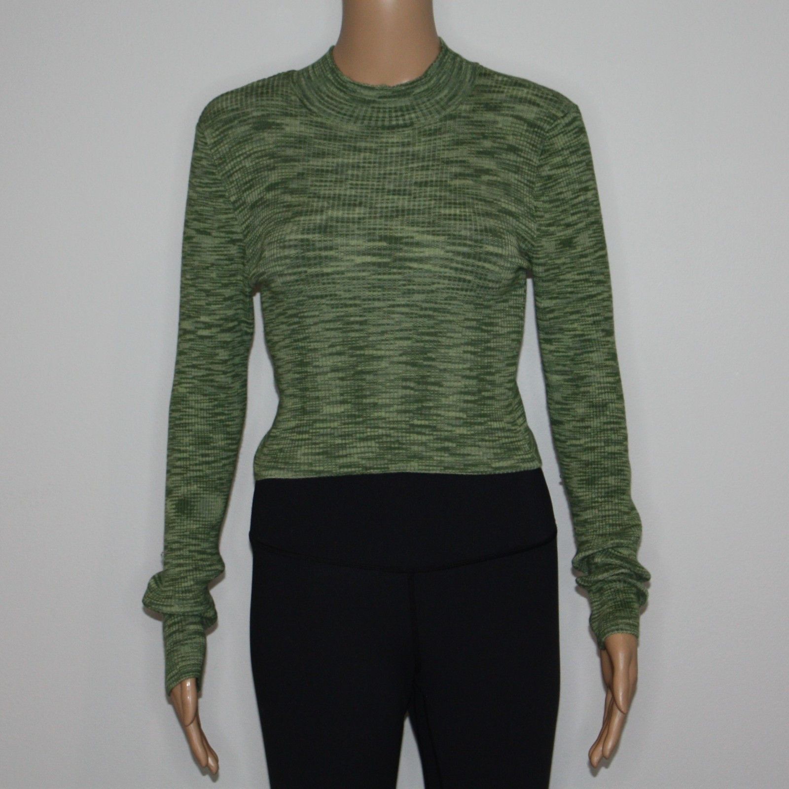 Other L.A. Heart Mock Neck Sweater Top in Space Dye Green Color Size S / US 4 / IT 40 - 1 Thumbnail