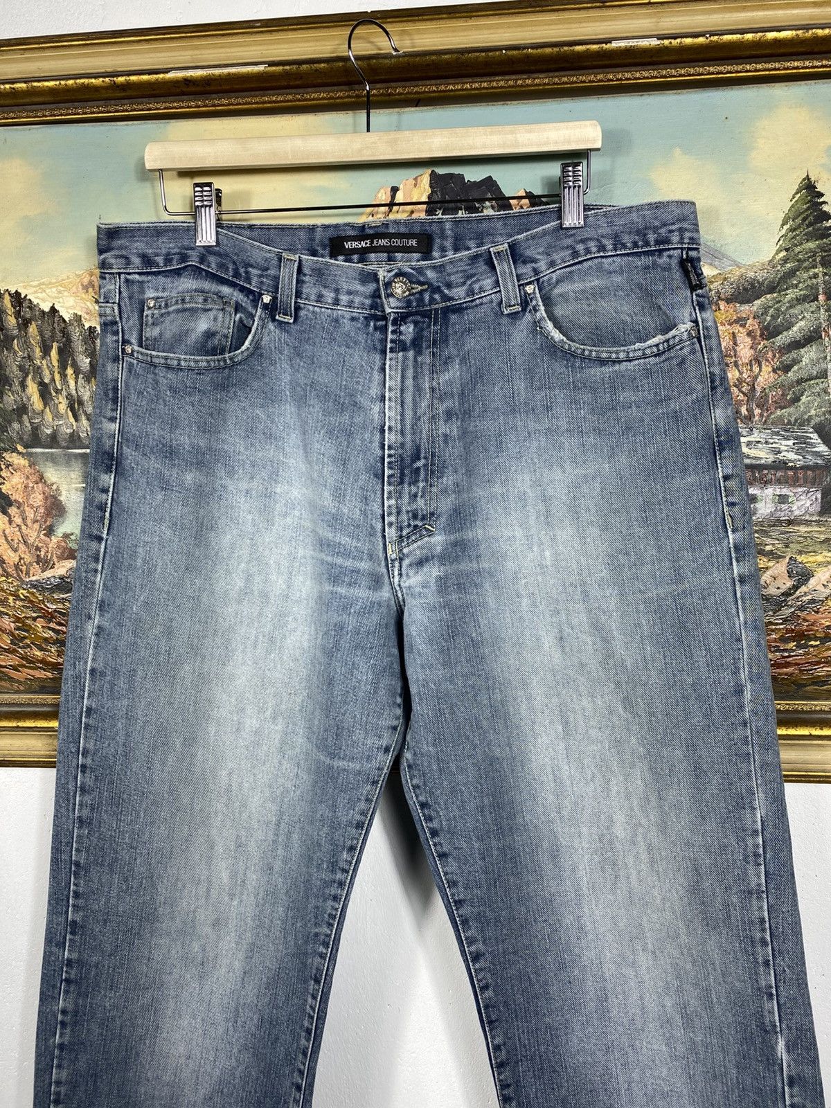 Versace Jeans Couture × Vintage Versace Jeans Couture Vintage Y2k Denim Jeans Trousers Pants Size US 40 / EU 56 - 4 Thumbnail