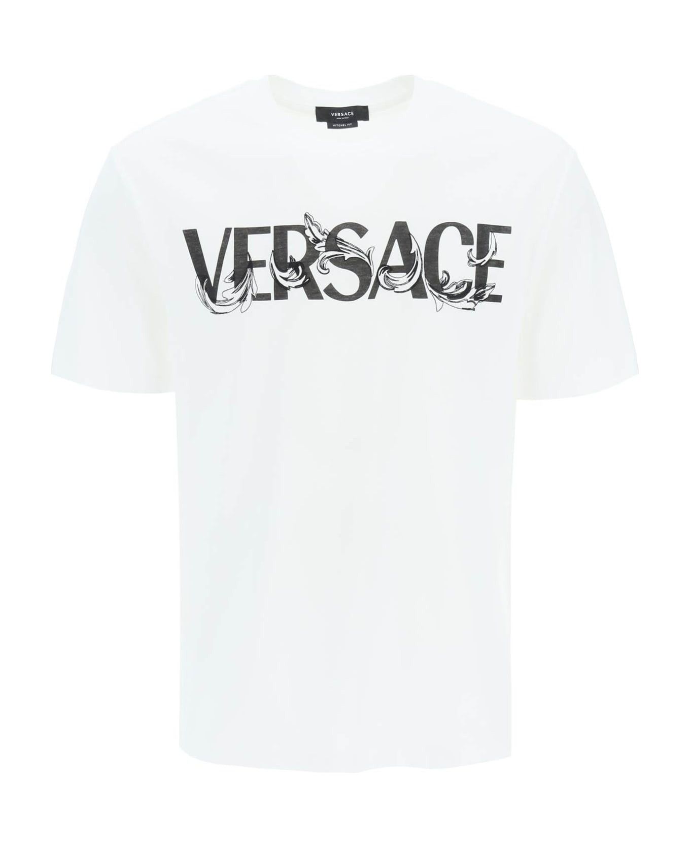 Versace o1y0525 Logo Crewneck T-Shirt in White Size US XS / EU 42 / 0 - 1 Thumbnail