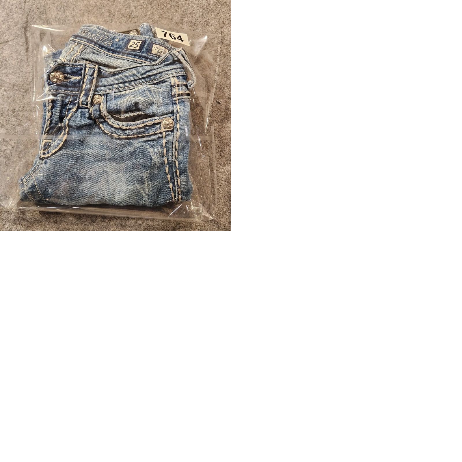 Miss Me VINTAGE Miss Me Jeans Womens Bootcut 25 Blue Low Rise Denim Distressed Pockets 30in Inseam Womens Jeans Size 42" / US 20 - 9 Thumbnail