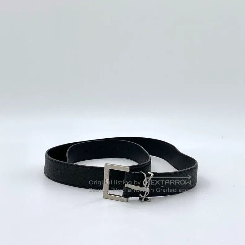 Saint Laurent Paris Saint Laurent Paris size 99.5 Black logo smooth buckle bel Size ONE SIZE - 2 Thumbnail