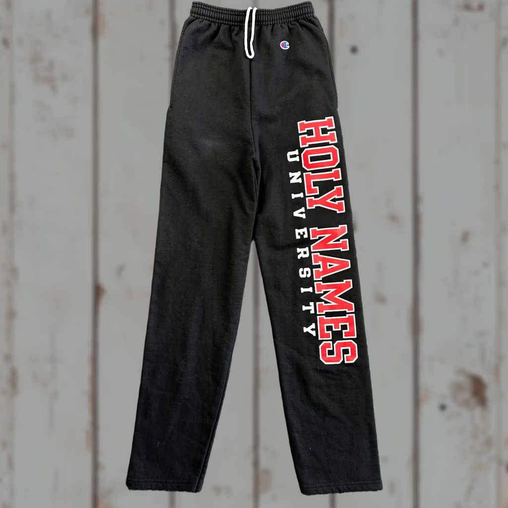 Champion VINTAGE Champion Black Sweatpants Pants XS Men Drawstring Long Size US 27 - 1 Thumbnail