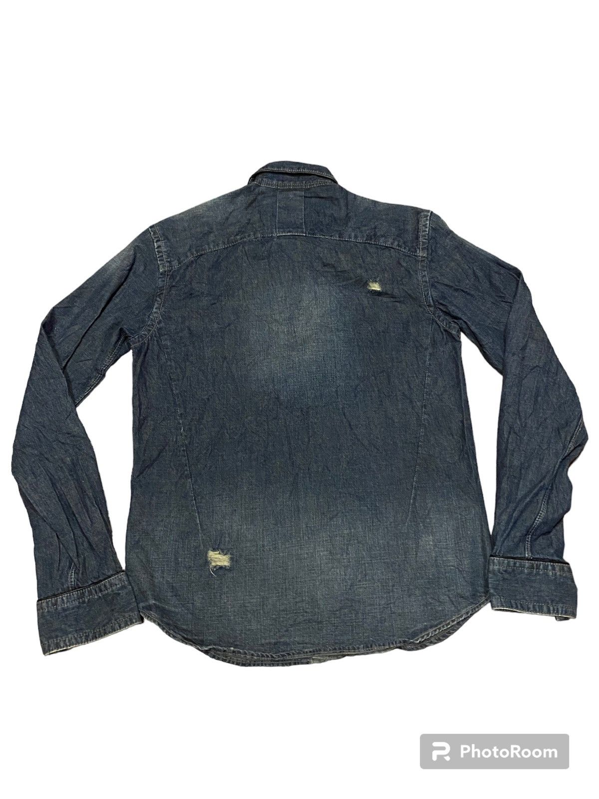 Hysteric Glamour × PPFM PPFM denim shirt distressed design Size US M / EU 48-50 / 2 - 2 Thumbnail