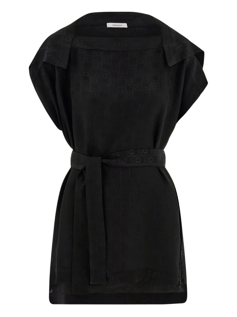 Salvatore Ferragamo o1s1rm0426 Monogram Blouse in Black Size XS / US 0-2 / IT 36-38 - 1 Thumbnail