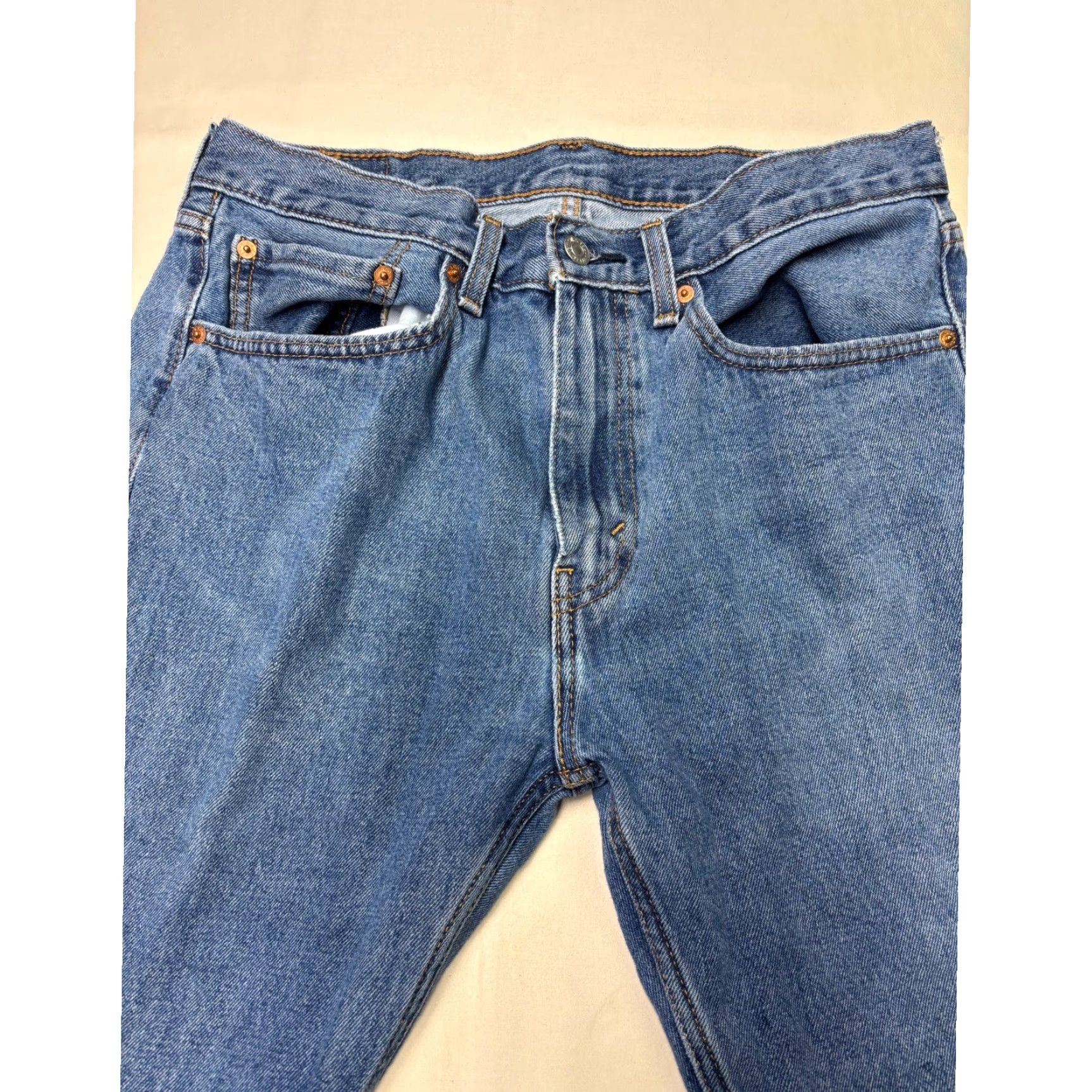Levi's Levi's 505 Regular Fit Straight Leg Jeans Medium Wash Mens W34 L29 Size US 34 / EU 50 - 2 Thumbnail