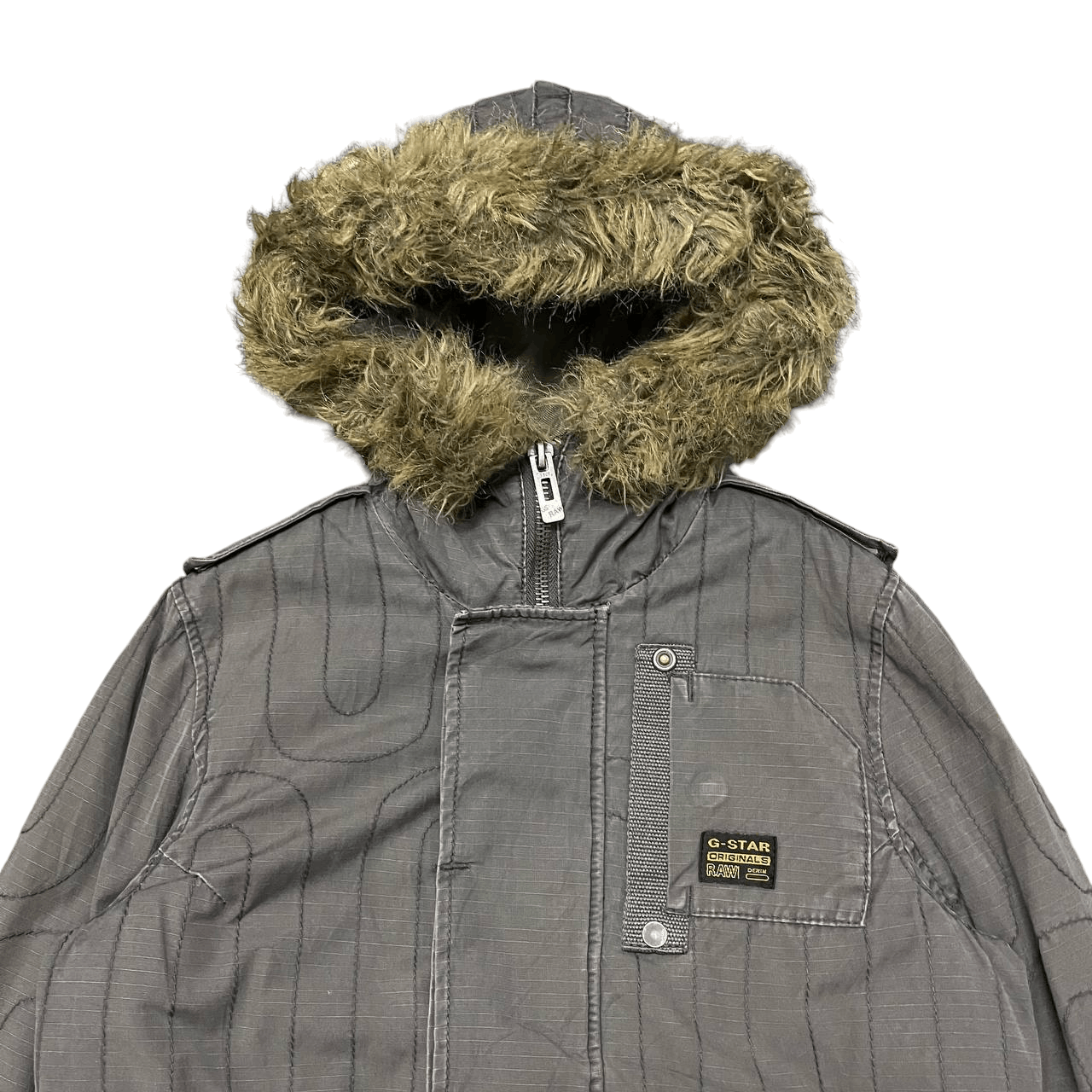 G-Star Vintage G Star Raw Denim 3301 Tactical Fur Hooded Jacket Size US XS / EU 42 / 0 - 2 Thumbnail