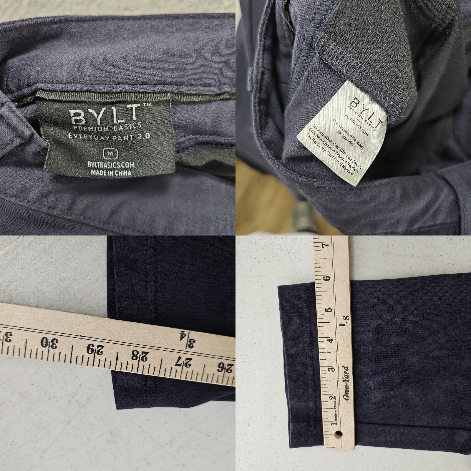 Vintage BYLT Everyday Pant 2.0 Pants Mens Medium Navy Blue Performance Stretch Casual Size US 31 - 8 Thumbnail