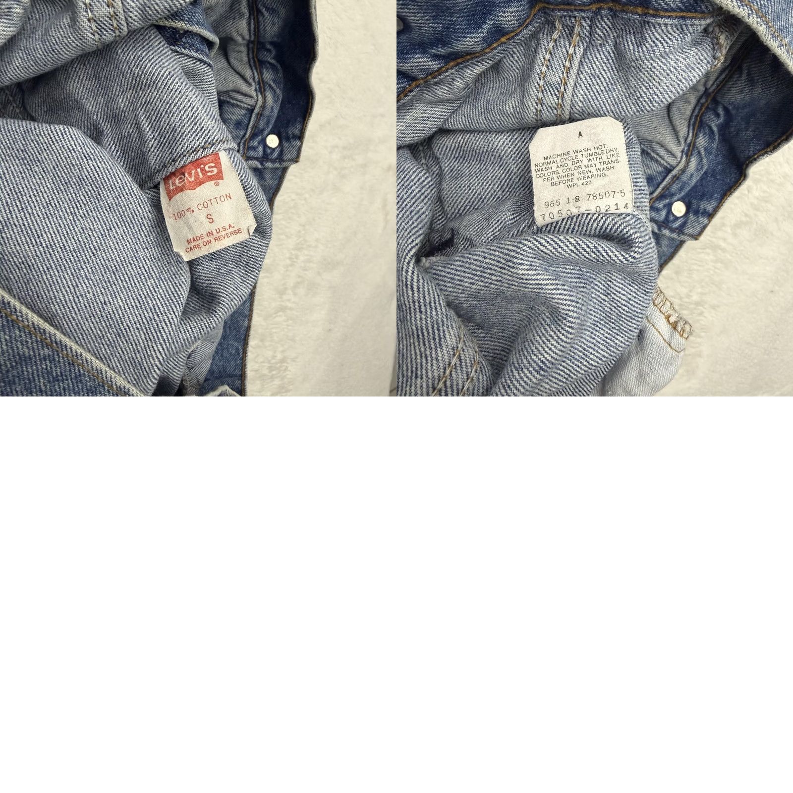 Levi's VINTAGE Levi's Jacket Mens Small Blue Denim Trucker Bomber Made USA 70507-0214 Size US S / EU 44-46 / 1 - 10 Thumbnail