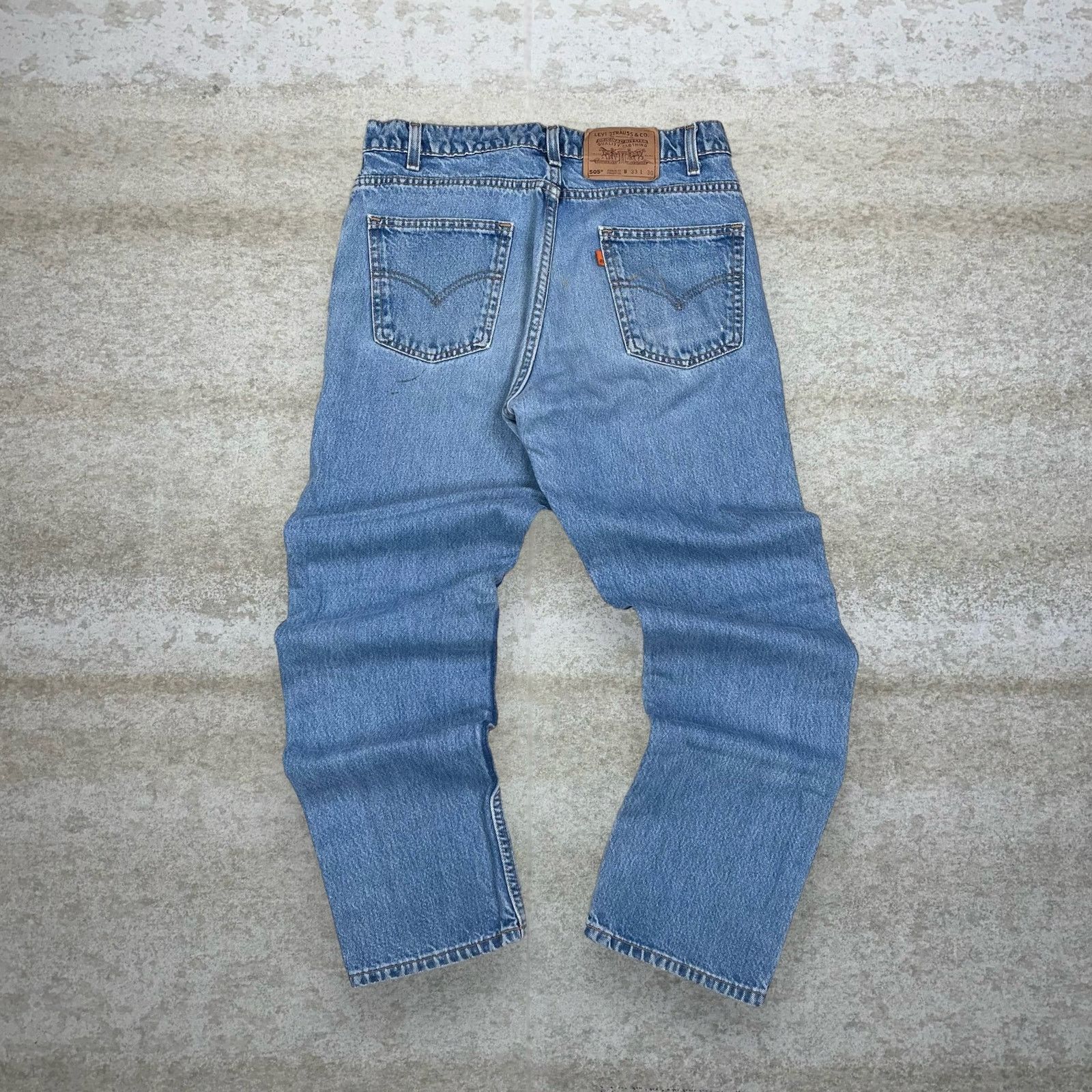 image of Orange Tab Levis Jeans 505 Straight Usa Medium 90's in Blue, Men's (Size 33)