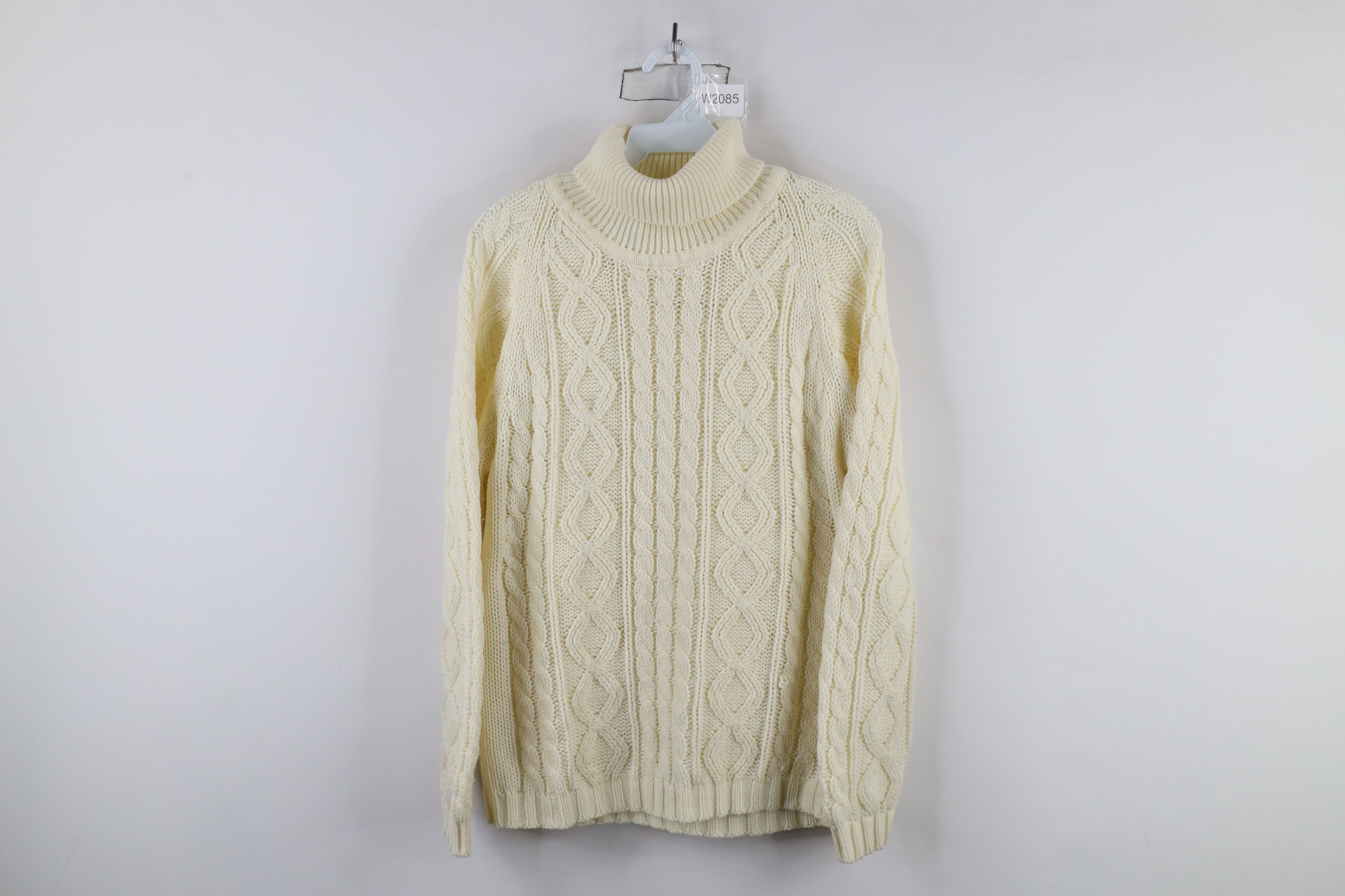 Vintage Vintage 60s 70s Streetwear Knit Fisherman Turtleneck Sweater Size M / US 6-8 / IT 42-44 - 1 Thumbnail