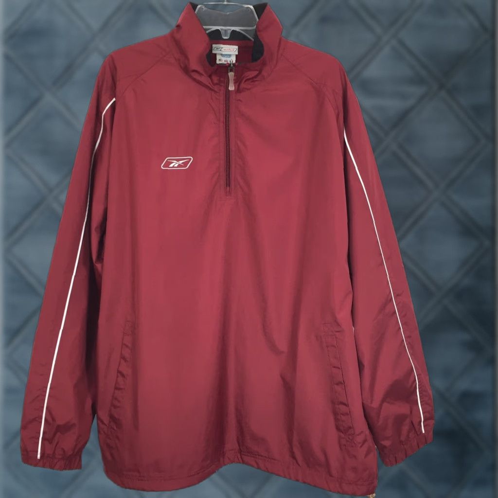 Reebok Reebok Jacket Mens L Red 1/4 Zip Pullover Long Sleeve Windbreaker Casual Size US L / EU 52-54 / 3 - 1 Thumbnail