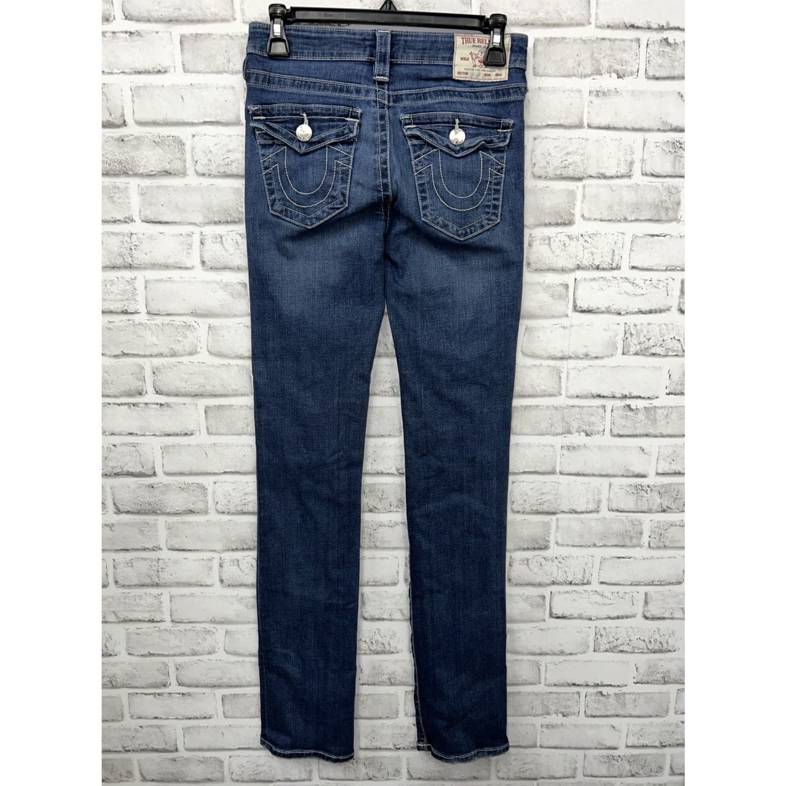 True Religion True Religion Billie Mid Rise Straight Jeans Womens 26 x33 Blue Size 26" / US 2 / IT 38 - 4 Thumbnail