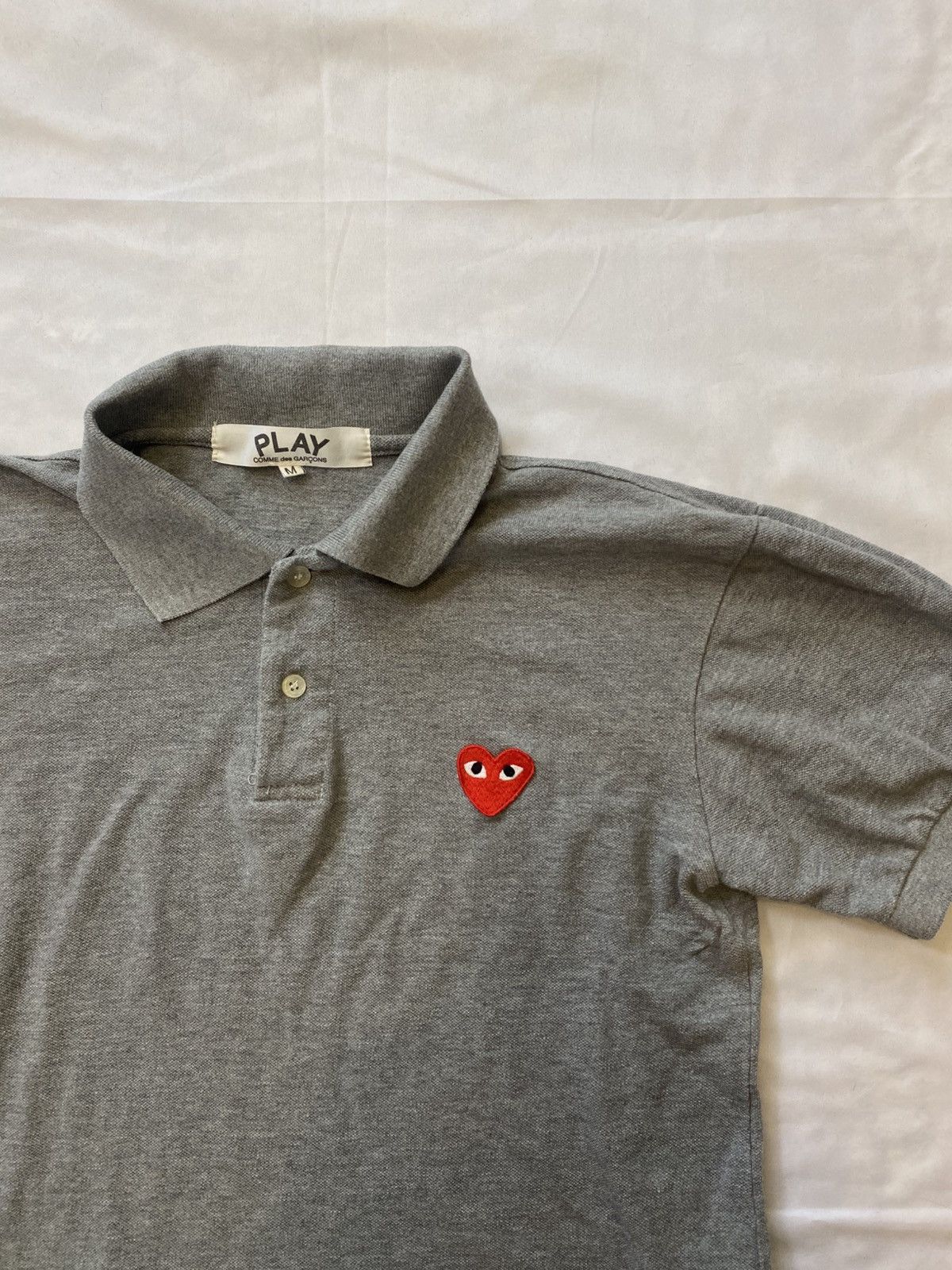 Comme des Garcons PLAY Commes Des Garcons CDG Polo Womens Grey Heart Size M Size M / US 6-8 / IT 42-44 - 2 Thumbnail