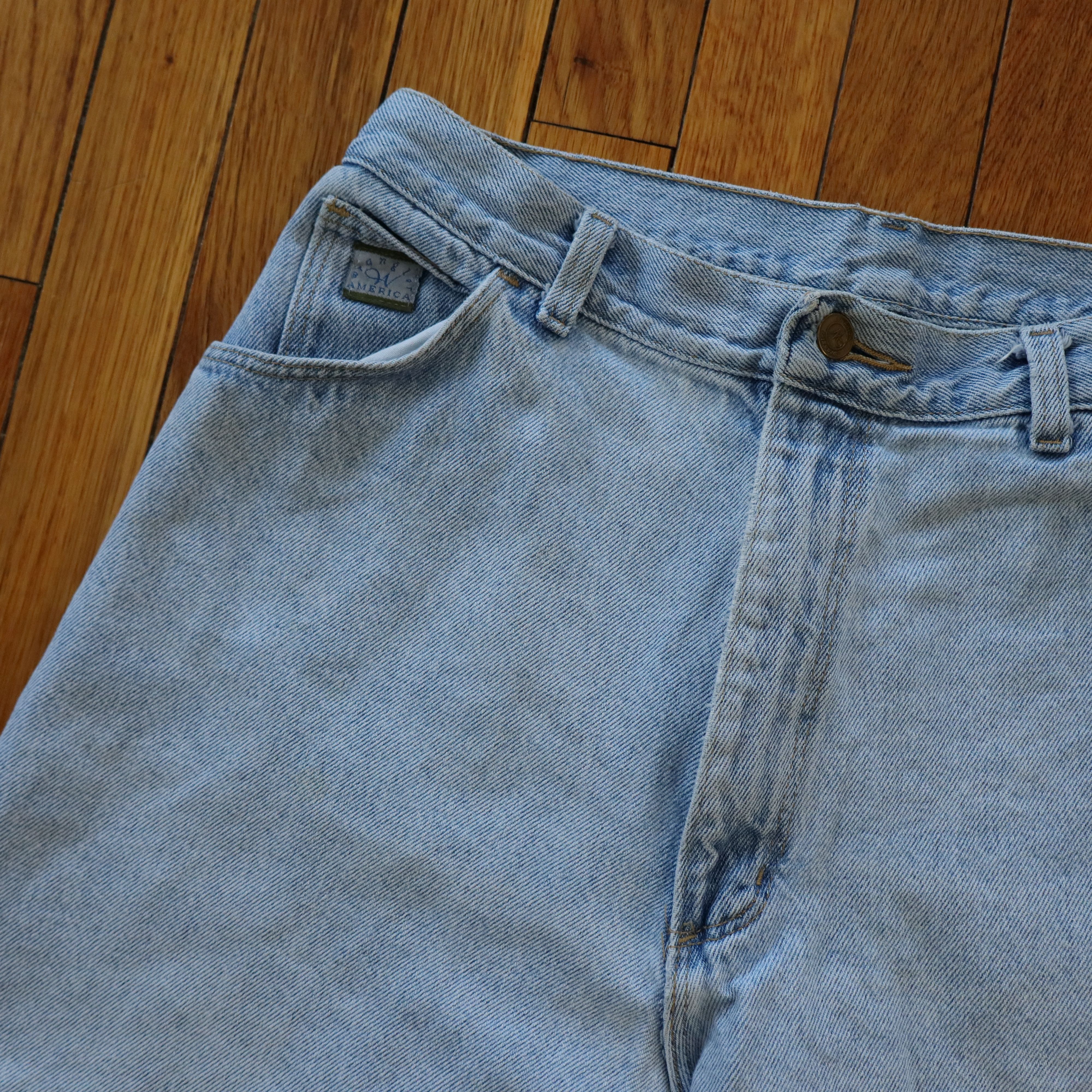 Carhartt × Levi's × Wrangler Vintage 90s Wrangler Light Wash Skater Denim Shorts Jorts 31 Size US 31 - 2 Thumbnail