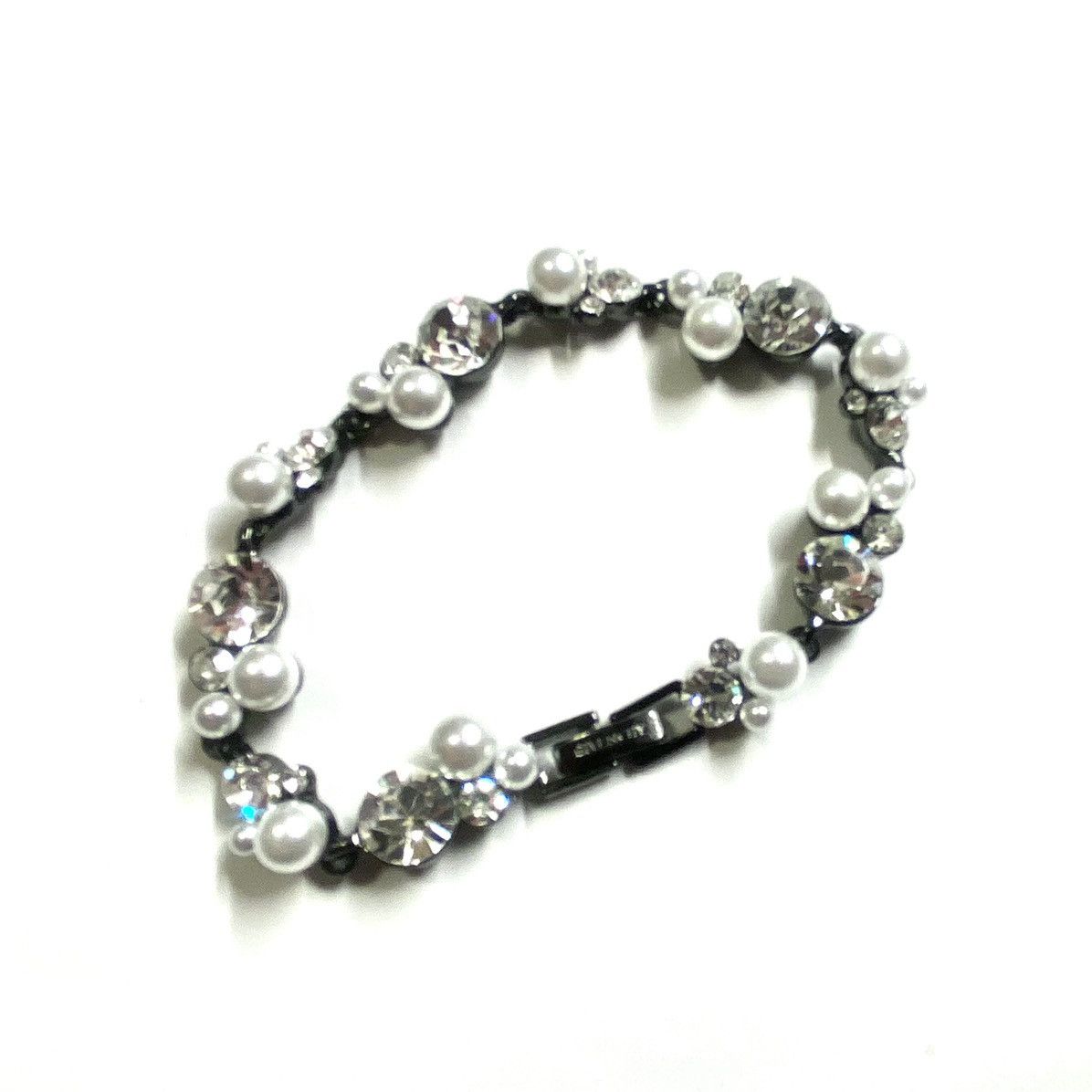 image of Givenchy Black Silver Pearl Bracelet, Men's