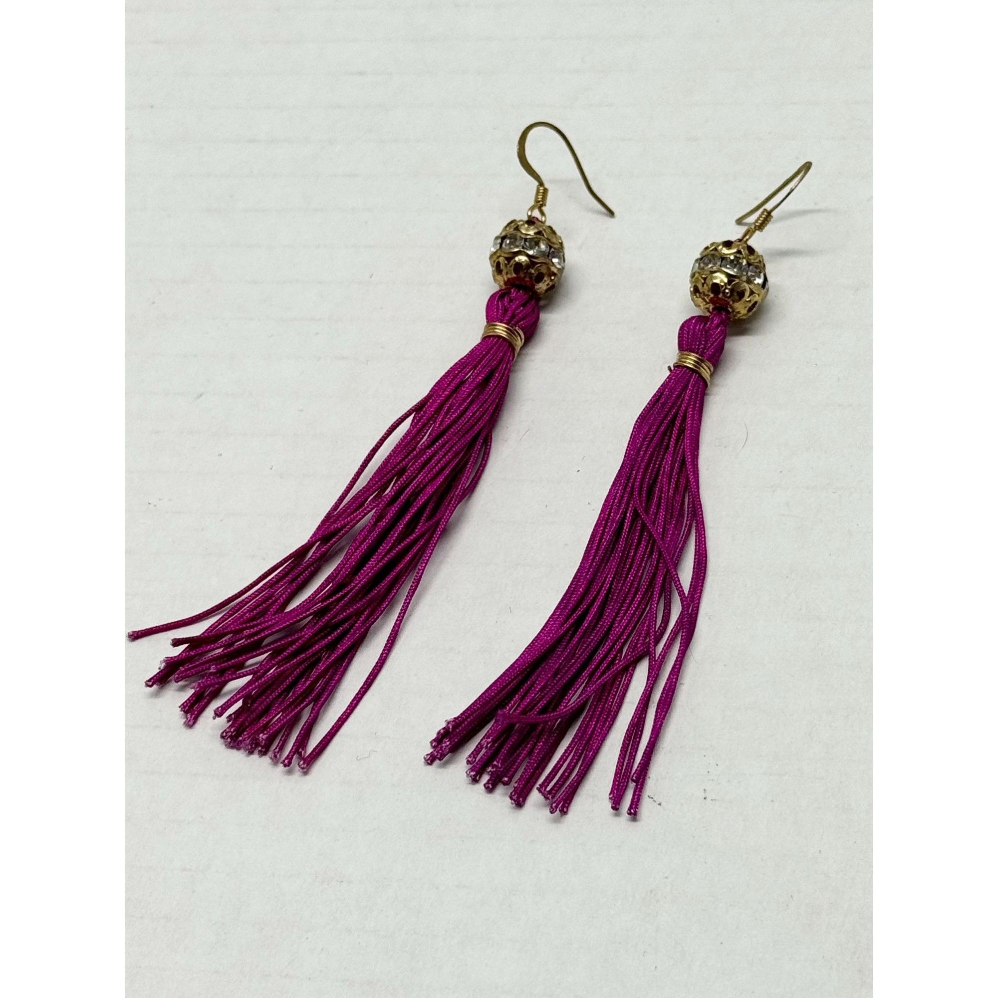 Vintage Vintage pink tassel rhinestone earrings Size ONE SIZE - 3 Thumbnail
