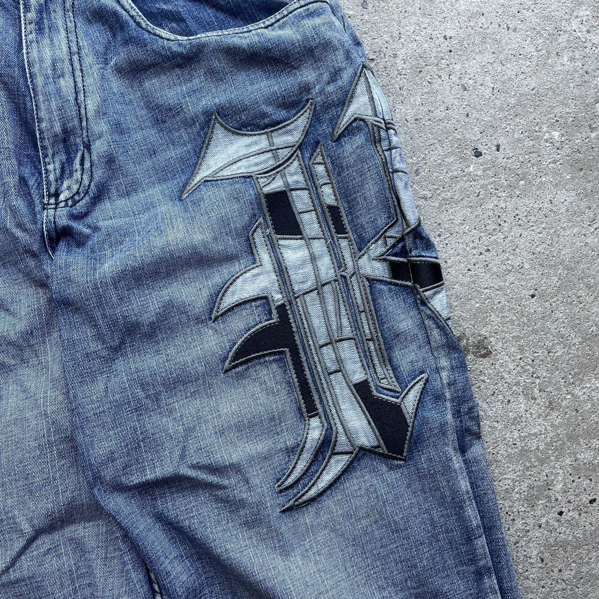 Karl Kani × Vintage Karl Kani 34x34 Vintage 90s Big Logo Baggy Rap Denim Jeans Size US 34 / EU 50 - 5 Thumbnail